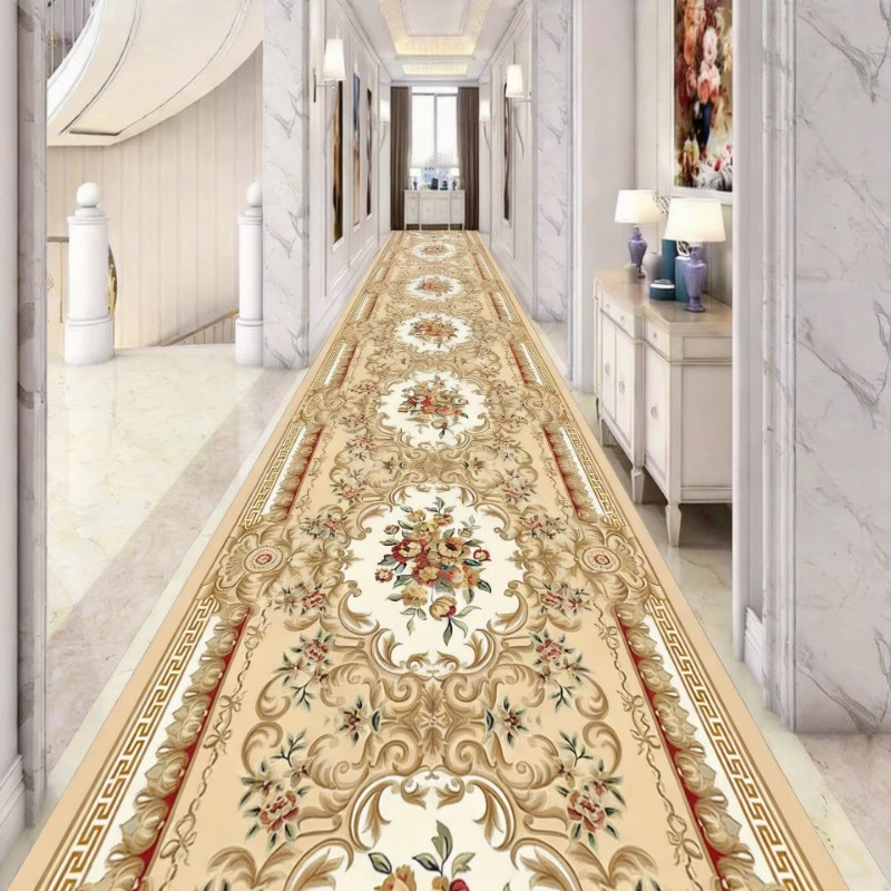 Luxury Design Hall Corridor Carpet Non-slip Washable Runner Stairway Rug Outdoors Aisle The Long Corridor Mat Customizable 카펫
