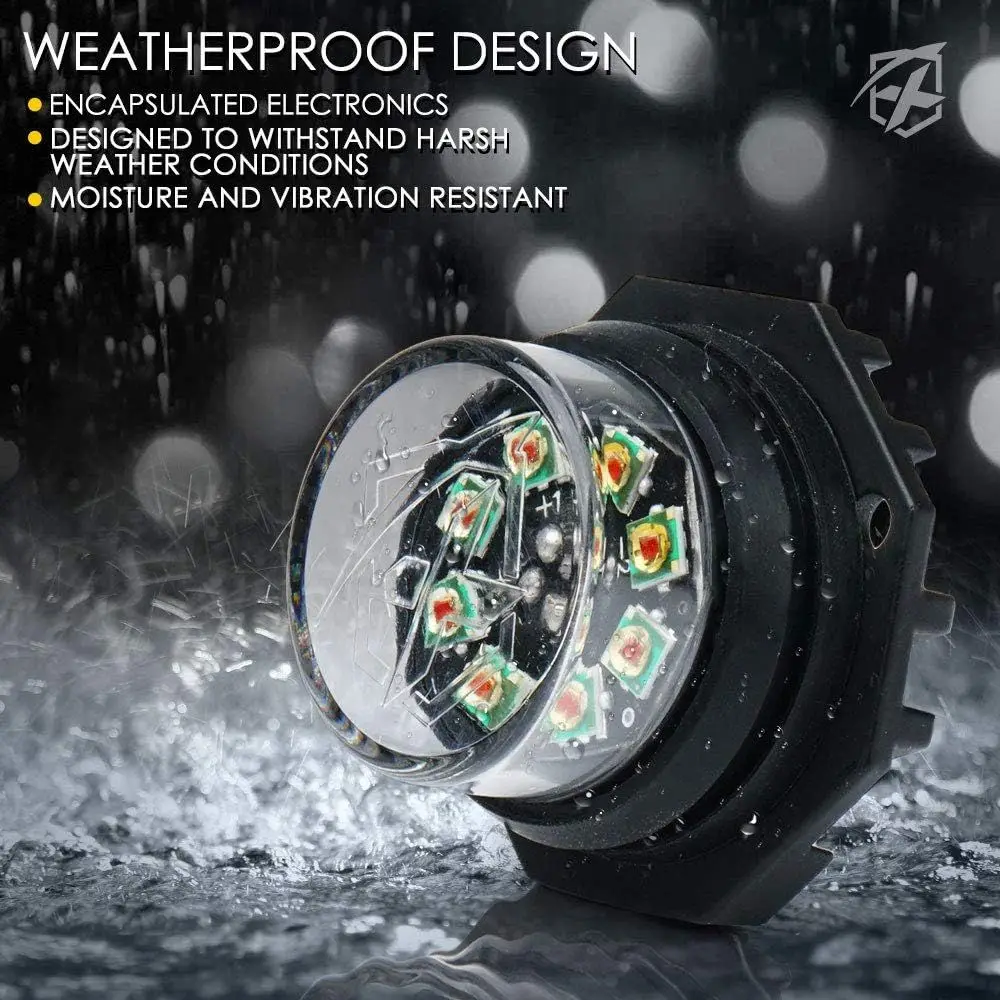 Strobe Light Kit with 14 Patterns, 4PCS White & Amber LED Grill Lights for Trucks, Surface Mount, Suitable for Work and Tow Vehi