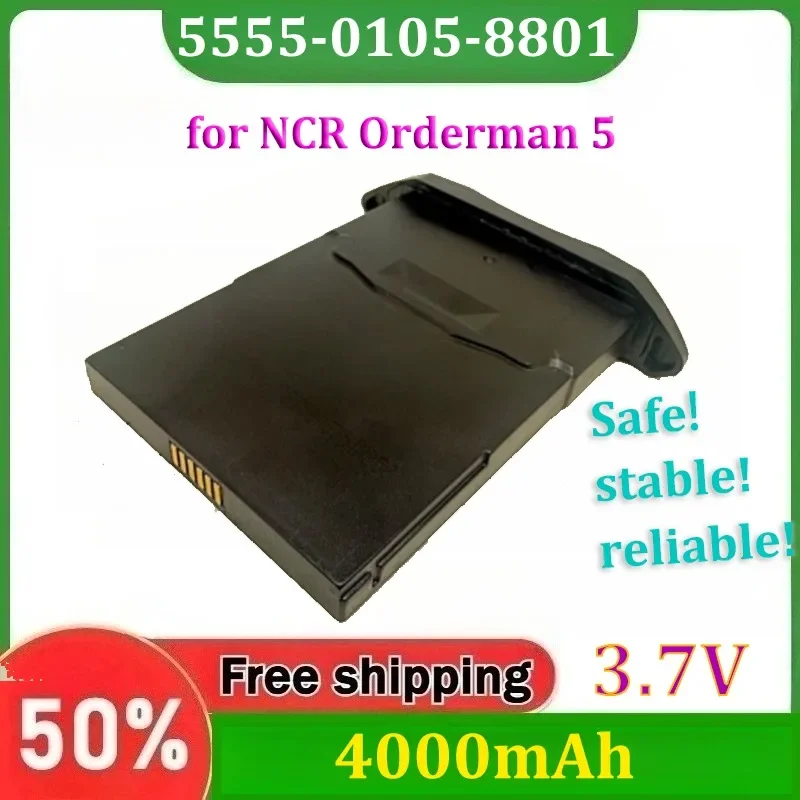 [5555-0105-8801] for NCR Orderman for NCR Orderman 5 3.7V 4000mAh Barcode Scanner Battery