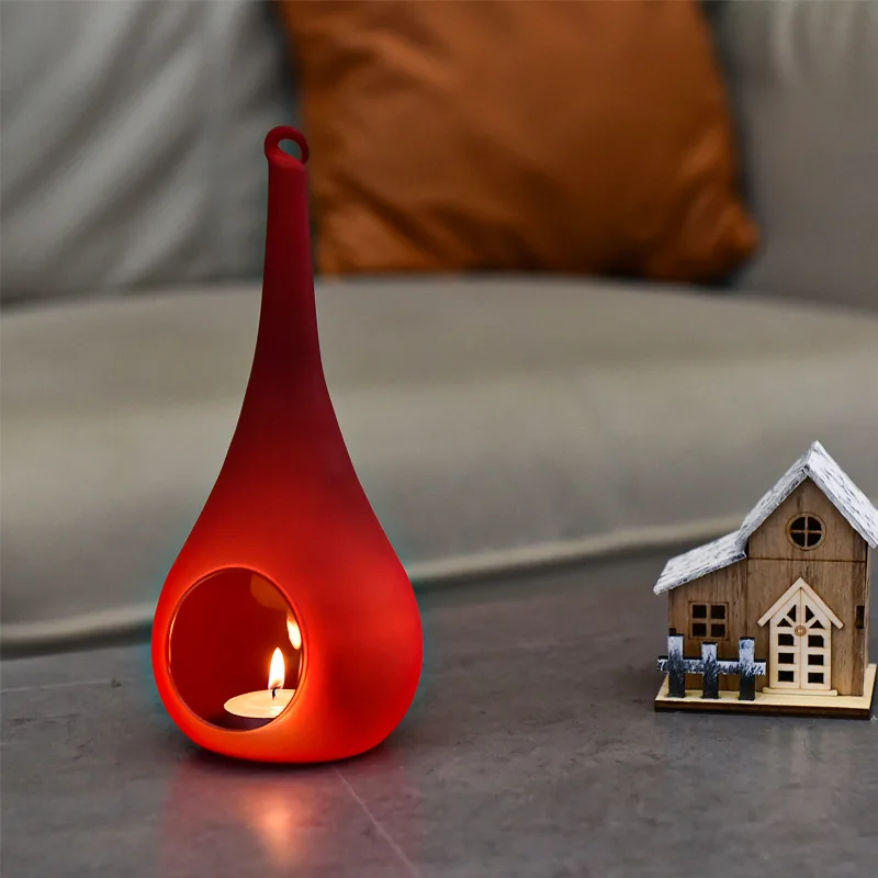 

2pcs/set red color candlestick candlelight dinner decoration hanging Wedding Decoration Handcraft Candle Holder Gift