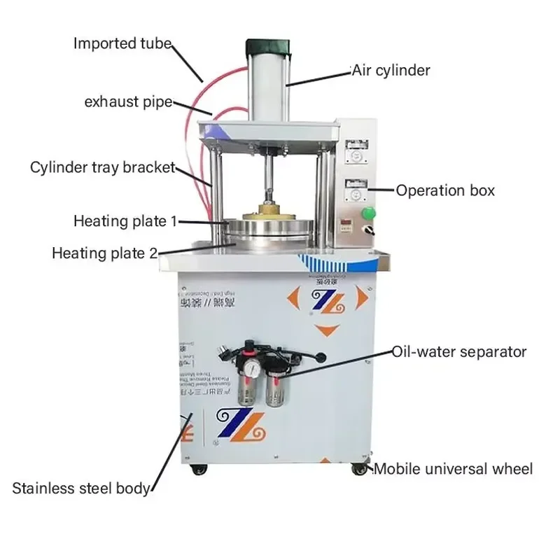 High Efficiency Electric Roti Maker 220V Dough Press & Tacos Bread Machine with 2 Years Warranty