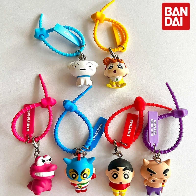 

Bandai Gashapon Crayon Shinchan Shaped Cable Tie Pendant Action Kamen Shiro Himawari Buriburi Zaemon Bag Decoration Cable
