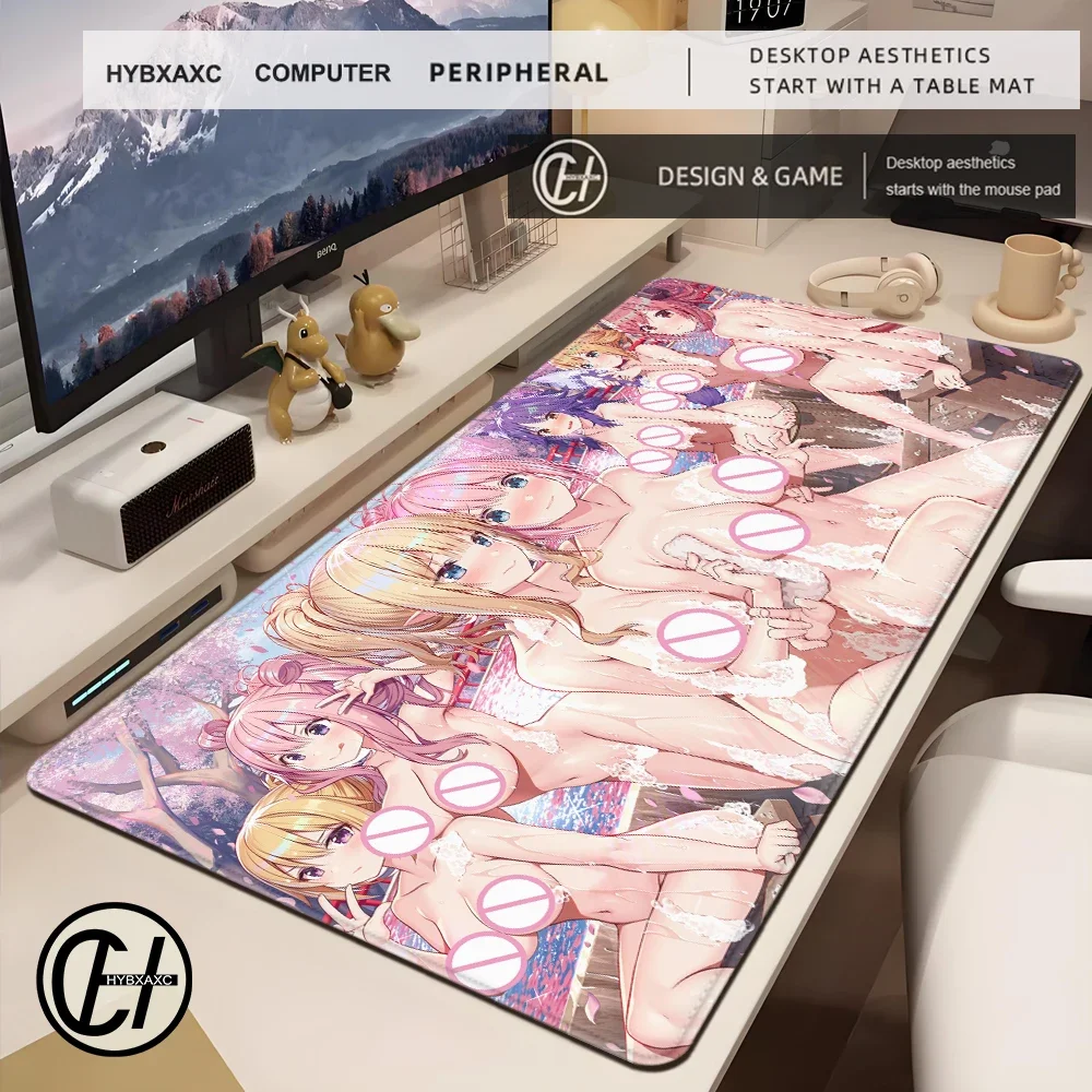 Tapete de Anime de 900x400mm, tapete seductor y sensible de contenido para adultos tetonas con alfombrilla para mesa a tope y cadera, almohadilla para ratones Hentai sin censura, erótico