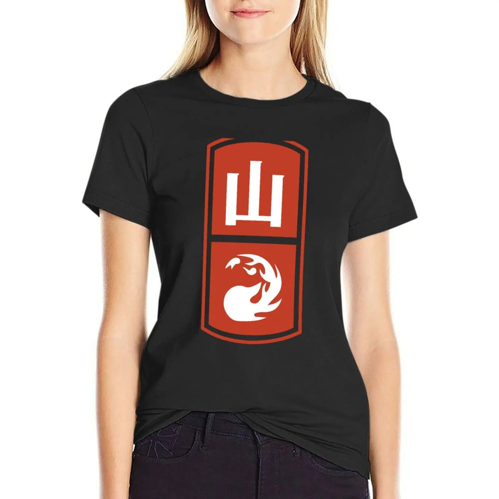 

Japanese Red Mana Symbol Full Size T-shirt plus size tops kawaii clothes plain t shirts for Women