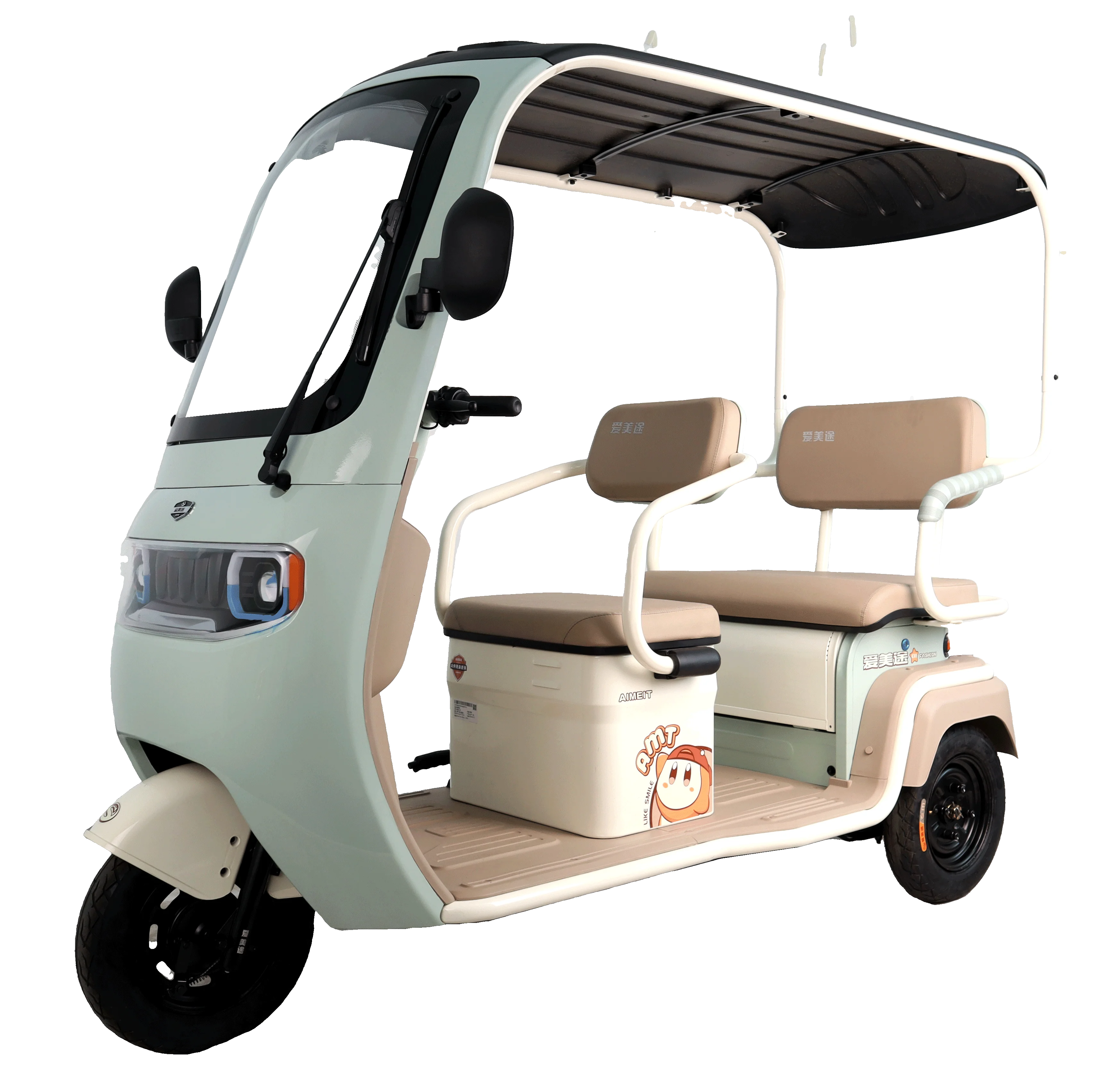 

Beautiful 3-Wheel Electric Pedal Scooter with Open Body Chopper Tricycle for 2 Adults Sale on Passenger Seat