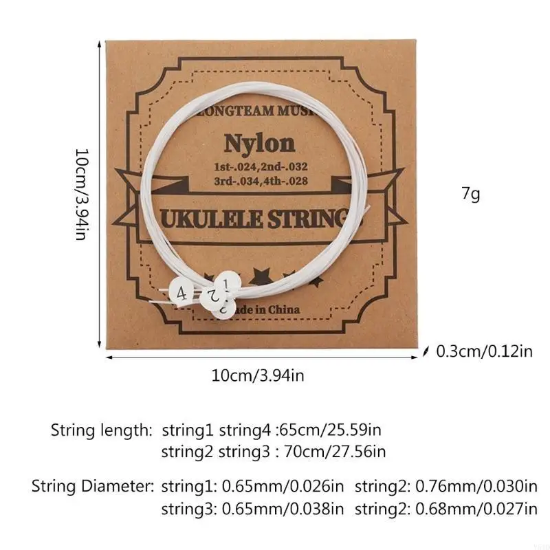 Y51d Universal Ukulele Strings Set, Accessori per parti ricambio in nylon 4 pezzi per ukulele