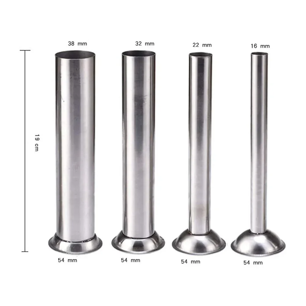 Stainless Syringe Steel Stuffer Fill 4pcs Homemade Meat Manual 165mm/6.5inch Maker Filling Machine Sausage