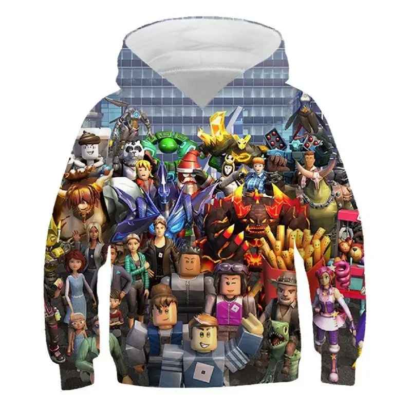 2025 Roblox kid Hoodie Boys Game Sports Pullover Child Cartoon Short sleeve top 3D Print Casual Street Harajuku Clothes #5