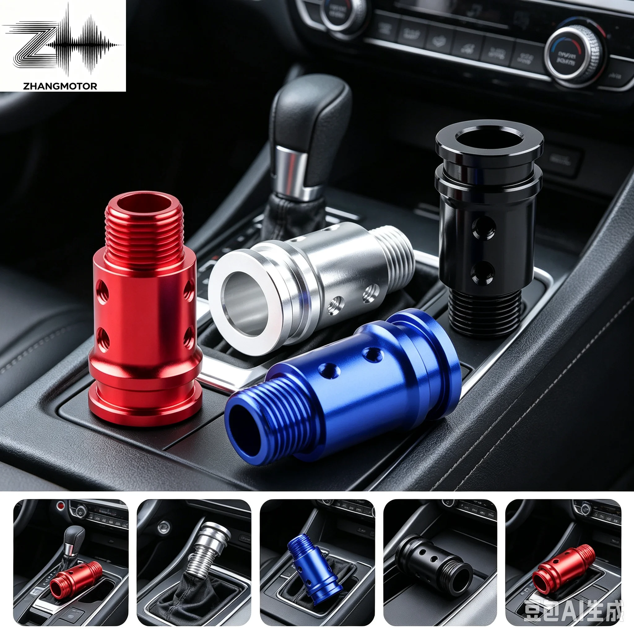 Universal Car Aluminum Gear Shift Knob Shifter Adapter For Non Threaded Shifters Lever