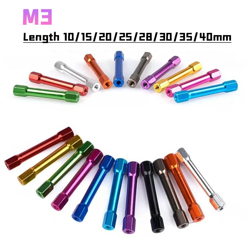 1~5pcs Aluminum Hex Standoff Spacer M3 Column FPV Quadcopter Drone Fastener Colourful Length 10/15/20/25/28/30/35/40mm