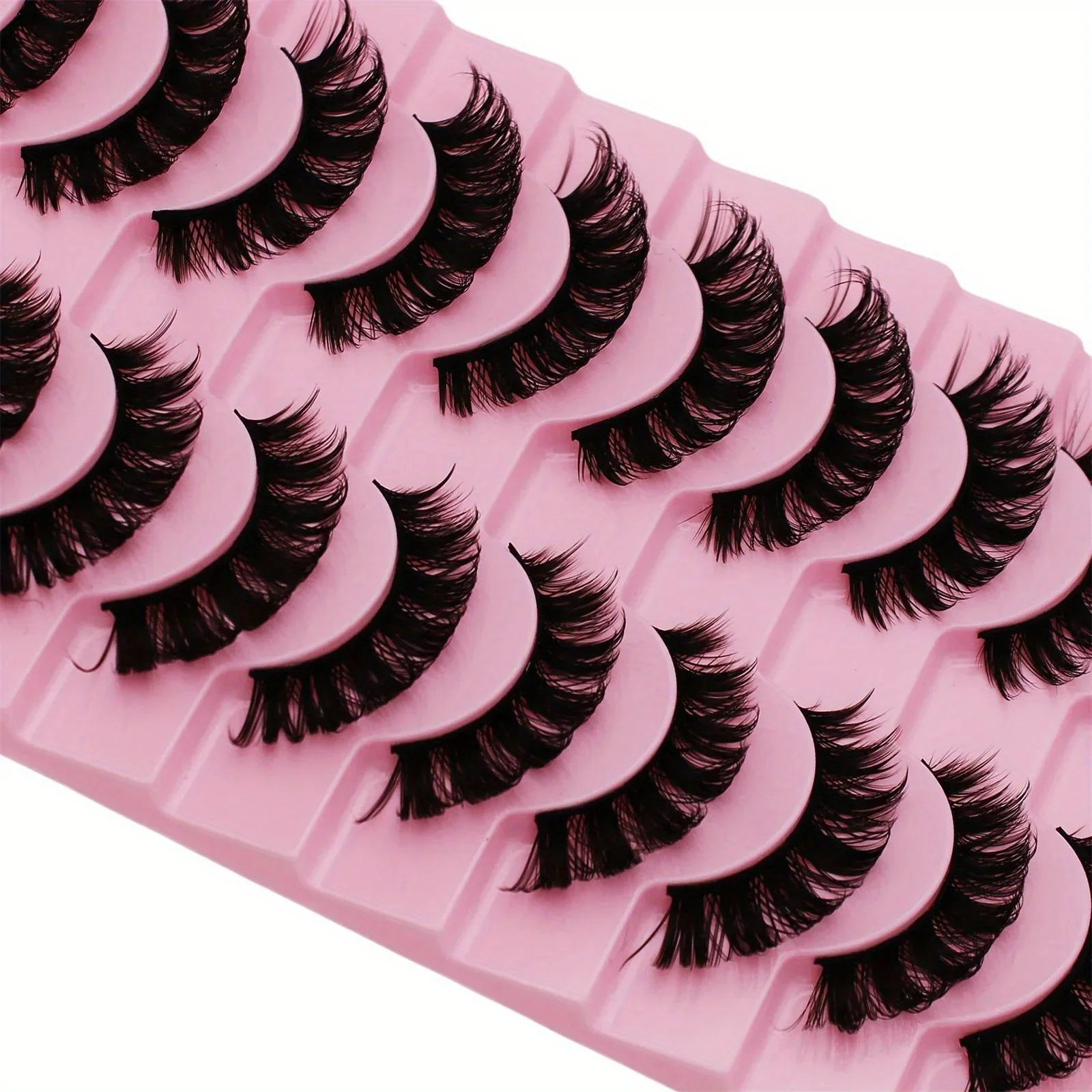 3Boxes(30Pairs) DD Curl Russian Strip Lashes Fluffy Volume False Eyelashes DD Curl Dramatic Messy Fake Lashes Make Up