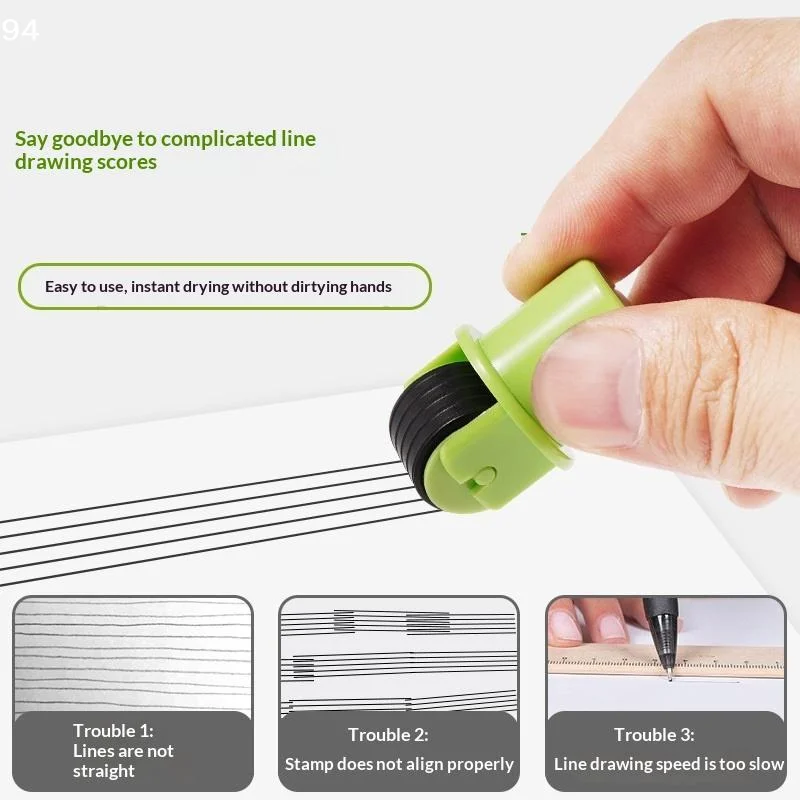 Music Staff 5 Line Rolling Ink Pattern Stamp For Music Teaching Learning Classroom Home Handwriting UseNF stationery