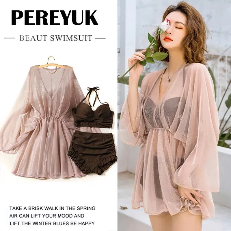 

Sexy Club Wear 3-Piece Swimsuit for Women, Luxury Bikini Set with Beach Skirt, Multi Colors, Hot Sale
