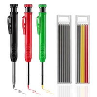 Solid Carpenter Pencil Set Scriber Marking Tools Deep Hole Marker with Sharpener and Refills for Mechanical WoodworkingArchitect