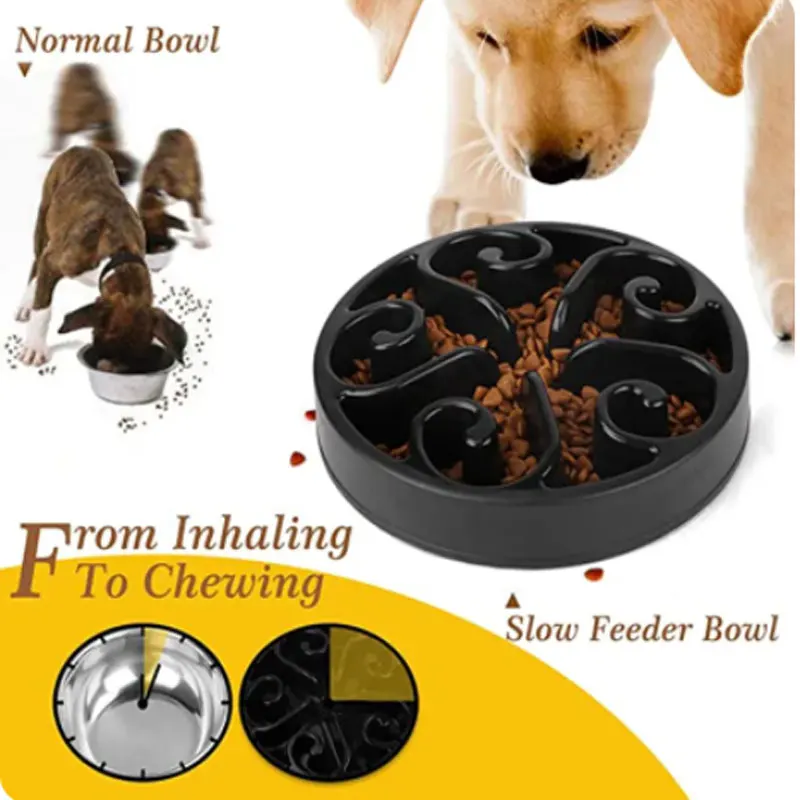 

Pet Supplies Color Slow Feeder Cat Bowl Anti-choking Plastic Dog Puzzle Food Bowl, Dog Water Basin for Anxiety Relief