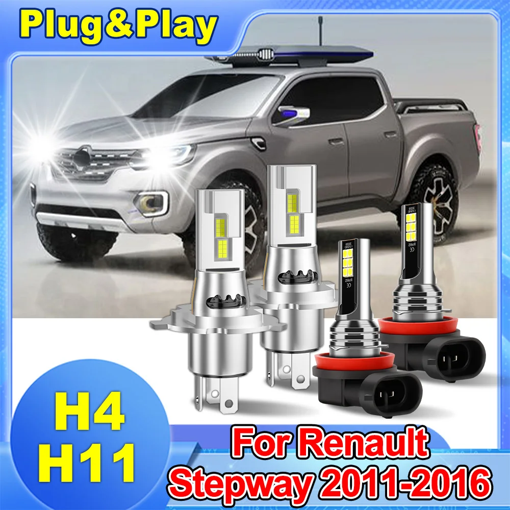 

Для Renault Stepway 2011-2016 H4 200 Вт комплект светодиодных ламп для фар дальнего и ближнего света H11 комплект для переоборудования противотуманных фар для повышенной видимости