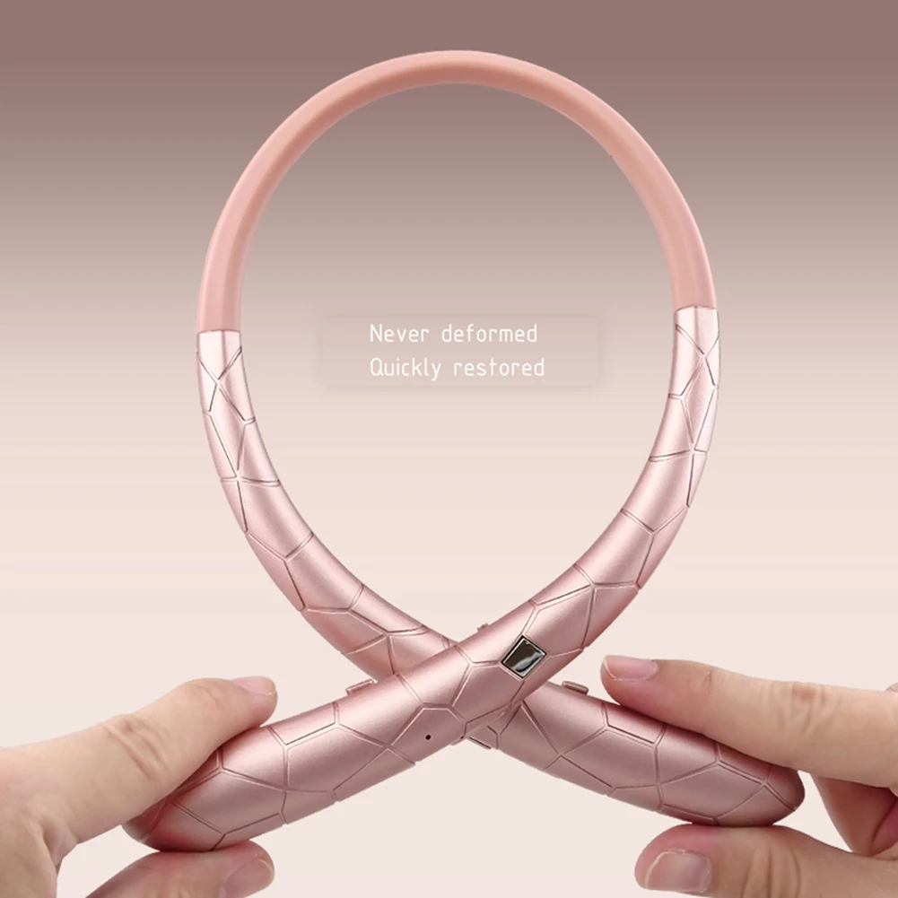 Neckband Headset Noise Canceling Workout Headphones Bluetooth-Compatible5.0 Retractable Earbuds with Mic for iPhone/Samsung/LG