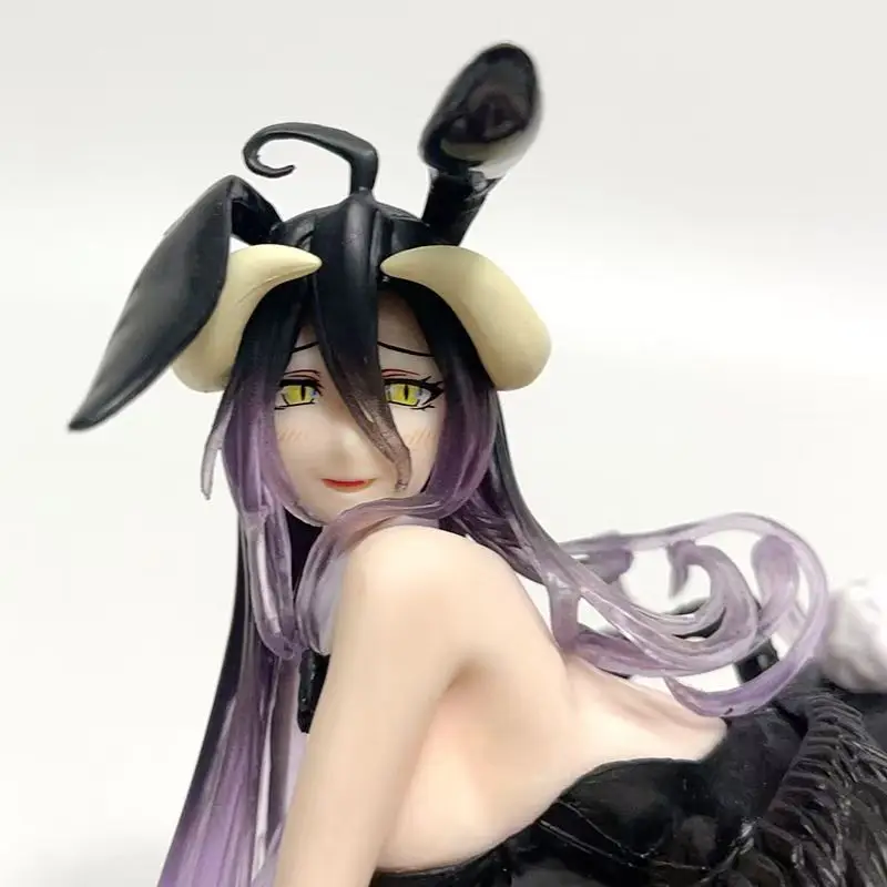 1-3pcs 11cm anime overlord figure albedo rabbit girl kneeling anime model toys gifts collection decoration ornaments pvc