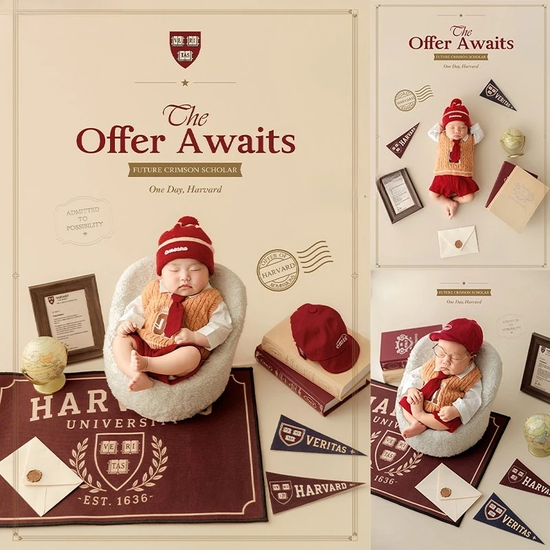 newborn-photography-props-baby-boys-top-students-school-uniform-sweater-outfit-flag-globe-decors-set-for-studio-photoshoot