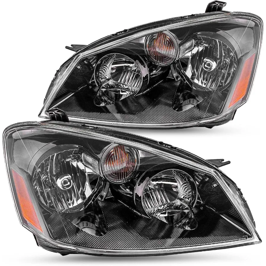 

Пара черных галогенных фар в сборе для Nissan Altima 4Door Sedan 2005-2006 годов, фары в стиле OE с высокой яркостью и долговечными