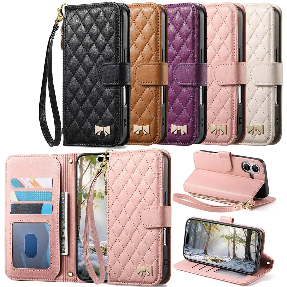 지퍼 월렛 플립 케이스 카드 슬롯 스트랩 포함 이미지