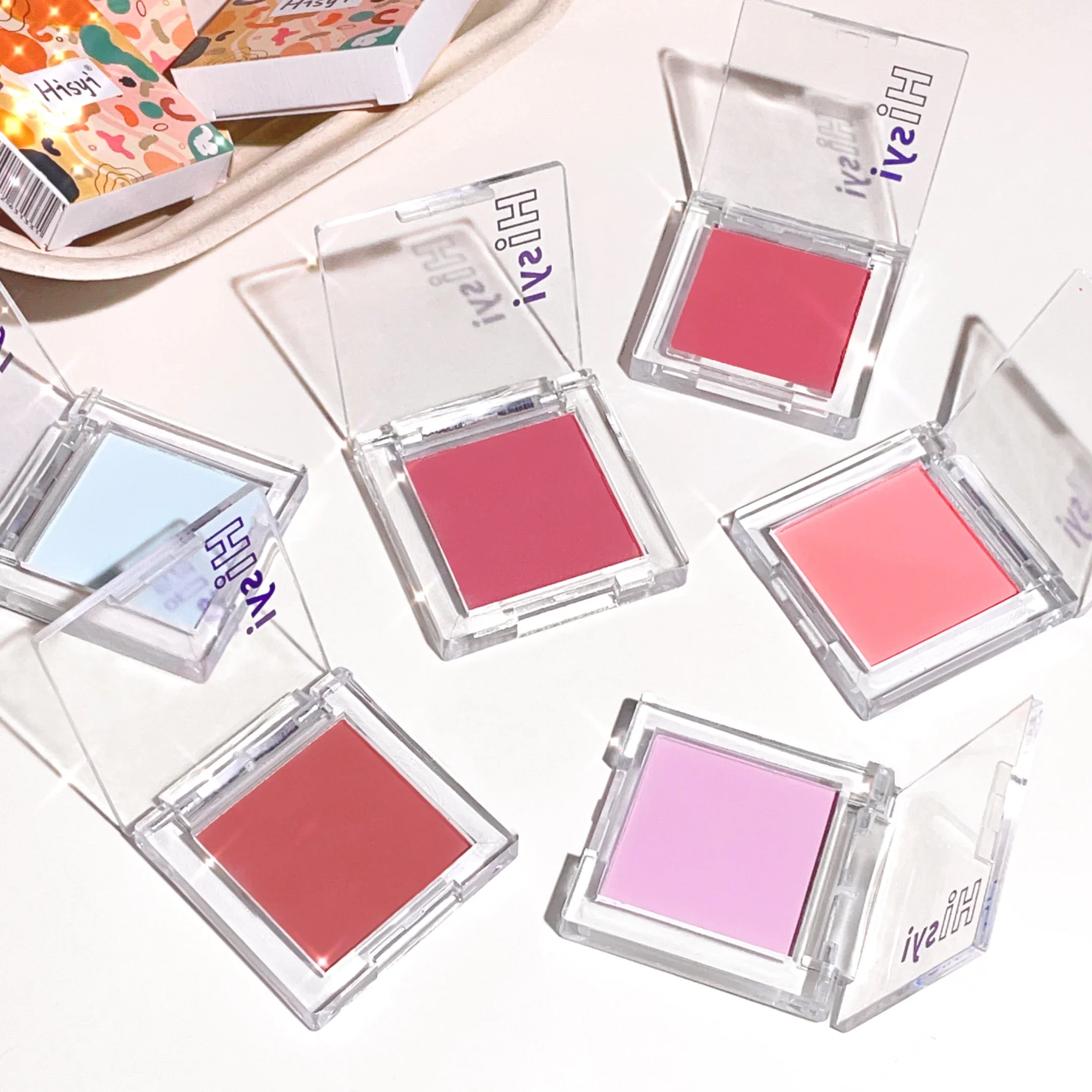 Matte blush tray - 6 shades, waterproof and sweat resistant, natural pink tone, long-lasting, high pigment