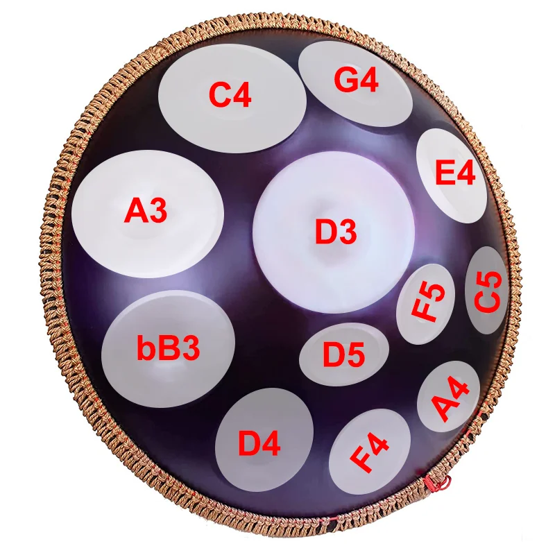 Fábrica de Aço Tongue Drum, Percussão, Handpan, Logotipo personalizado grátis, D Minor, 9 10 12 14 Notas, 432hz 440hz, 22 Polegada