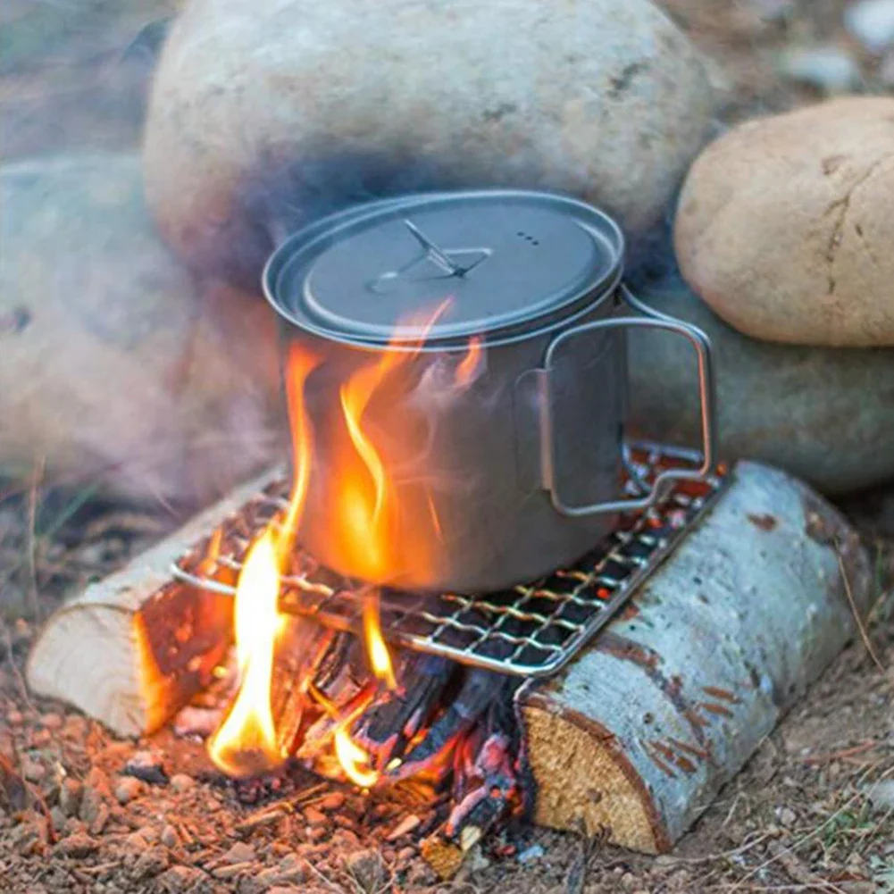 Grill kempingowy ze stali nierdzewnej ruszt podkładki siatkowe siatka do grillowania ogień gotowanie zajęcia na świeżym powietrzu podróżowanie