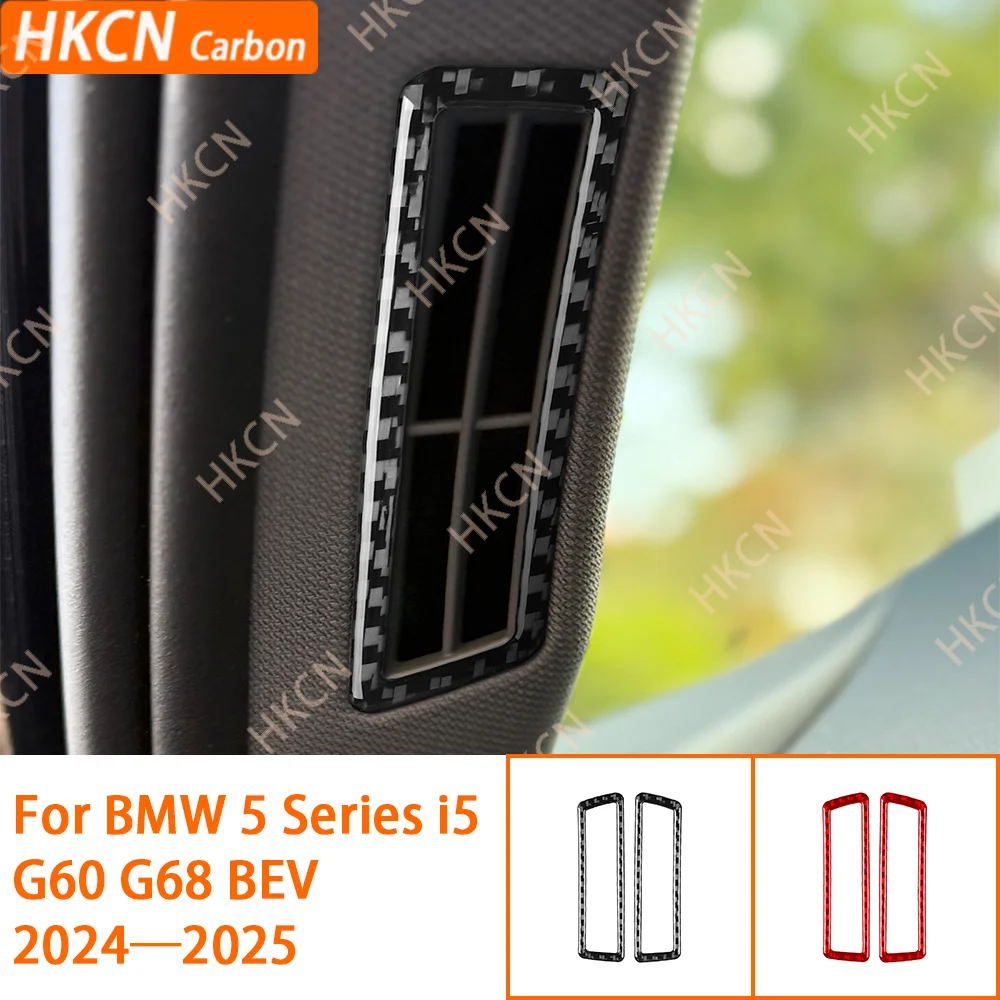 

Real Carbon Fiber A-pillar Air Conditioning Outlet Vent Trim Cover Car Accessories Sticker For BMW 5 Series i5 G60 G68 2024 2025