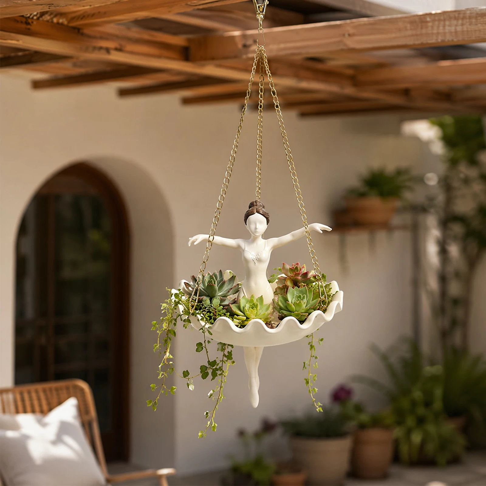 กระถางแขวนตกแต่งรูปนักเต้นบัลเ - Spider Plant Hanging บทวิจารณ์และราคา