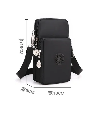 Women's Cross-Body Oxford Fabric Mobile Phone Bag - Vertical Style Mini Money Bag for Compact Devices view 6