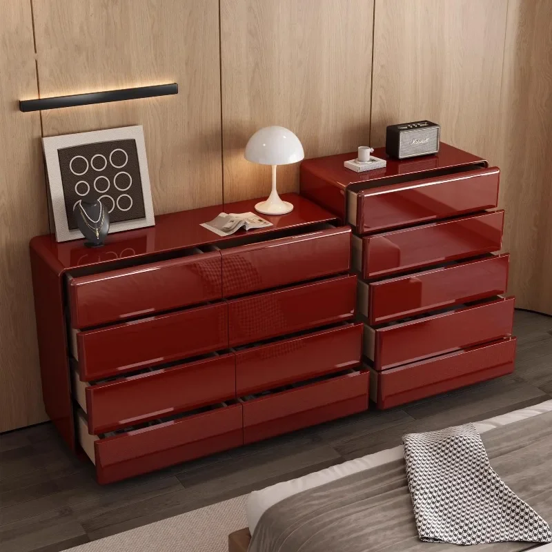 armário, armário de cabeceira, armário de entrada da sala de estar, armário de oito baldes, cômoda de tinta vermelha premium
