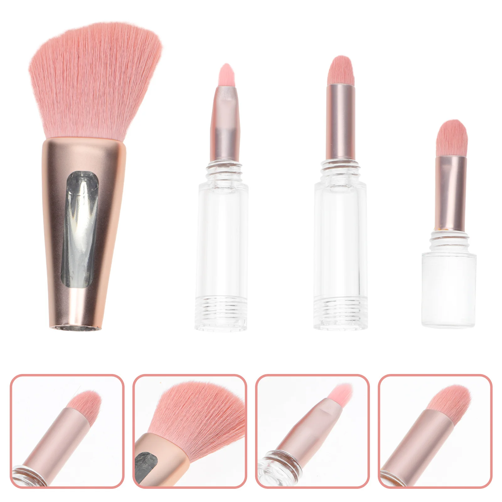 مجموعة واحدة من فرشاة أحمر الخدود متعددة الأغراض لبودرة الوجه وظلال العيون وشعيرات ناعمة وكثيفة أداة مكياج محمولة لمهرجان النساء والفتيات #5