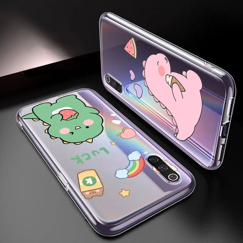 Cute Cartoon Dinosaur Transparent For Xiaomi Poco M4 X3 F3 GT NFC M2 F2 M3 F1 Pro Play Mix 3 A3 A2 Lite Celular Phone Cover