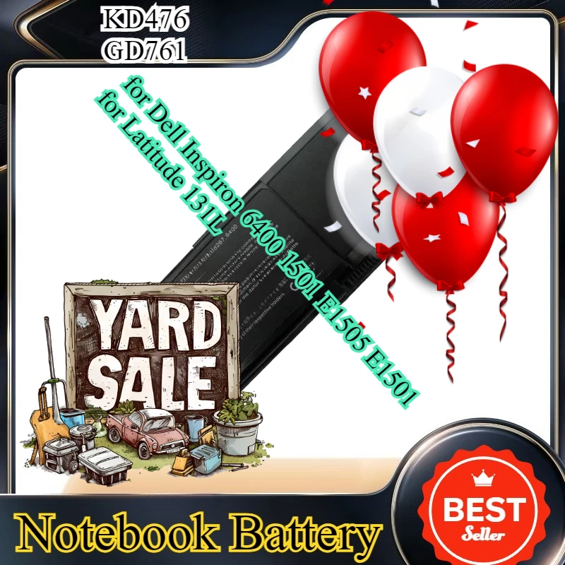 

6/9Cells KD476 GD761 Laptop Battery for Dell Inspiron 6400 1501 E1505 E1501 for Latitude 131L for Vostro 1000 HK421 Bateria11.1v