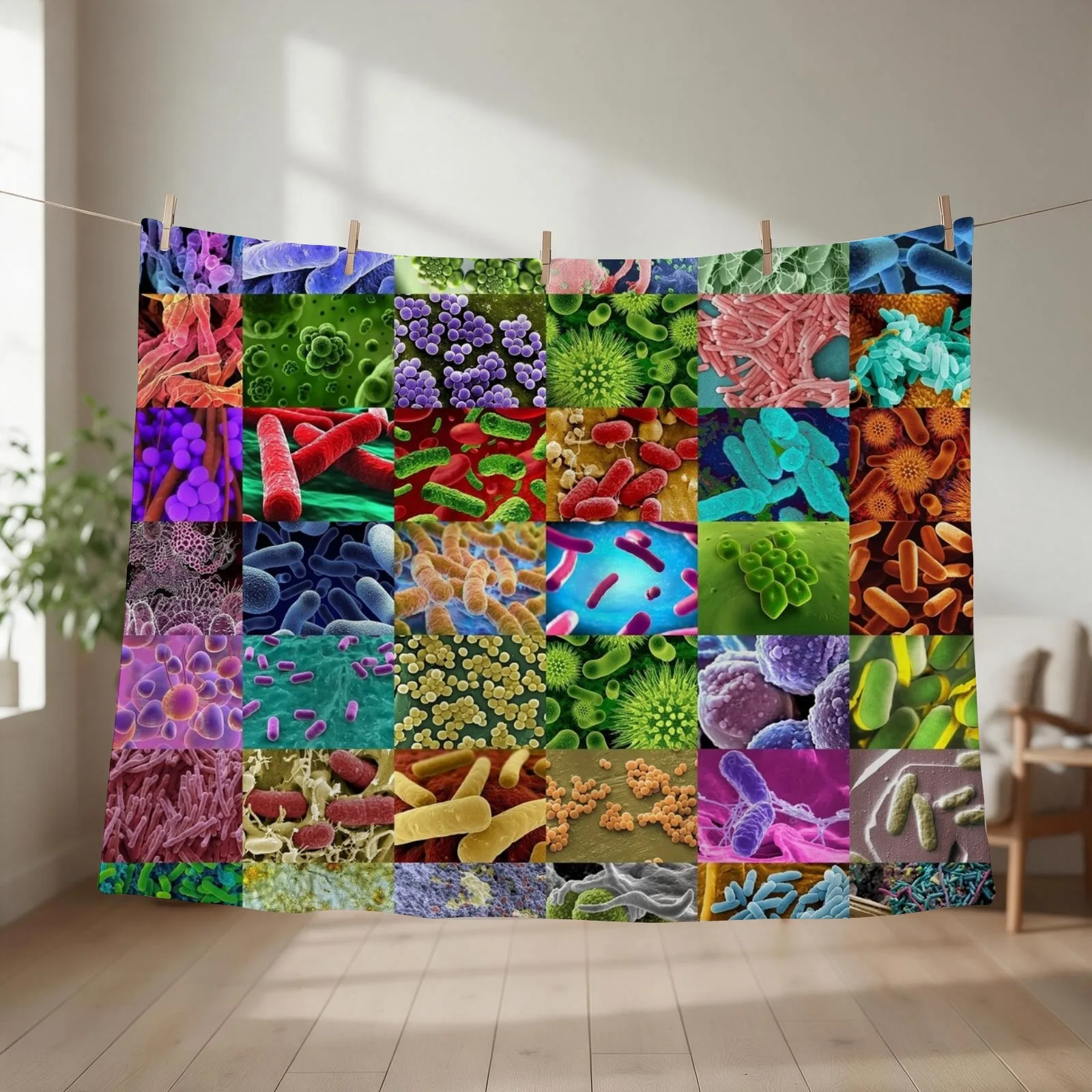 Bacteria Throw Blanket couch cozy soft plush fuzzy picnic outdoor blanket