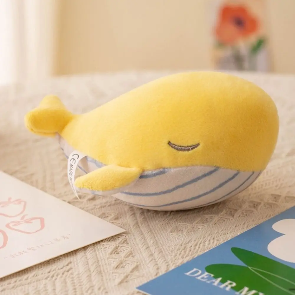 PP Cotton Plush Whale Keychain Fluffy Collection Animal Whale Small Pendant Ins Cartoon Whale Plush Toy Birthday Gift