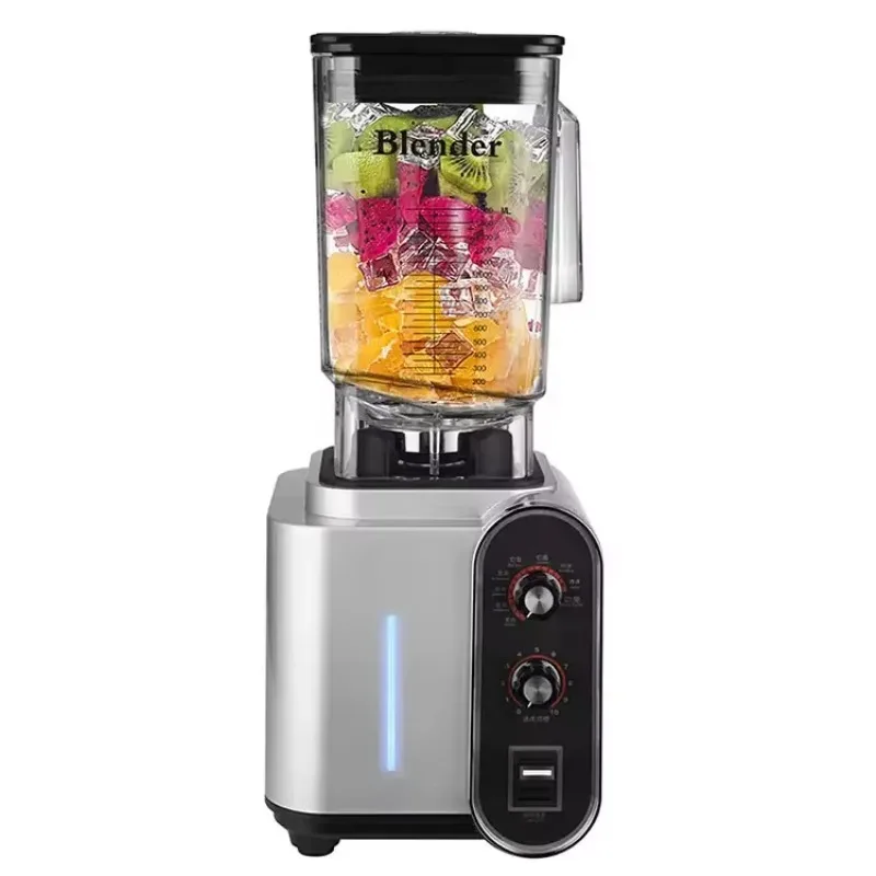 Airo Professional Commercial Kitchen Countertop High-Speed Smoothie Blender Heavy Duty Juicer with Timer Electric Plastic Blade