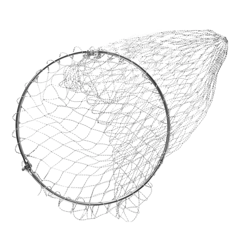 

1pc Foldable Fishing Replaceable Fish Net Wear-Resist Folding Fish Land Net Catching Netting For Salt Fresh Water