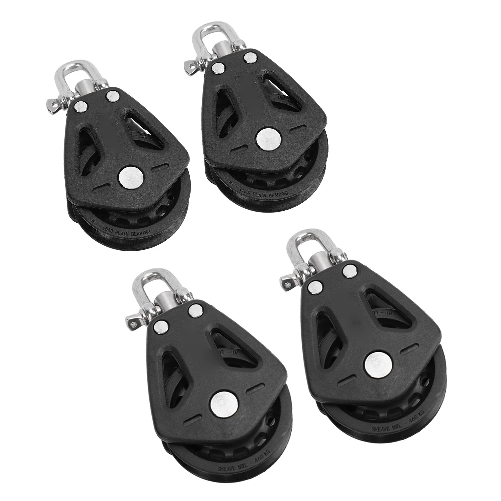 2PCS Marine Pulley Block Heavy Duty High Load Capacity Universal Single Head Pulley for Sailboat Kayaks Canoes