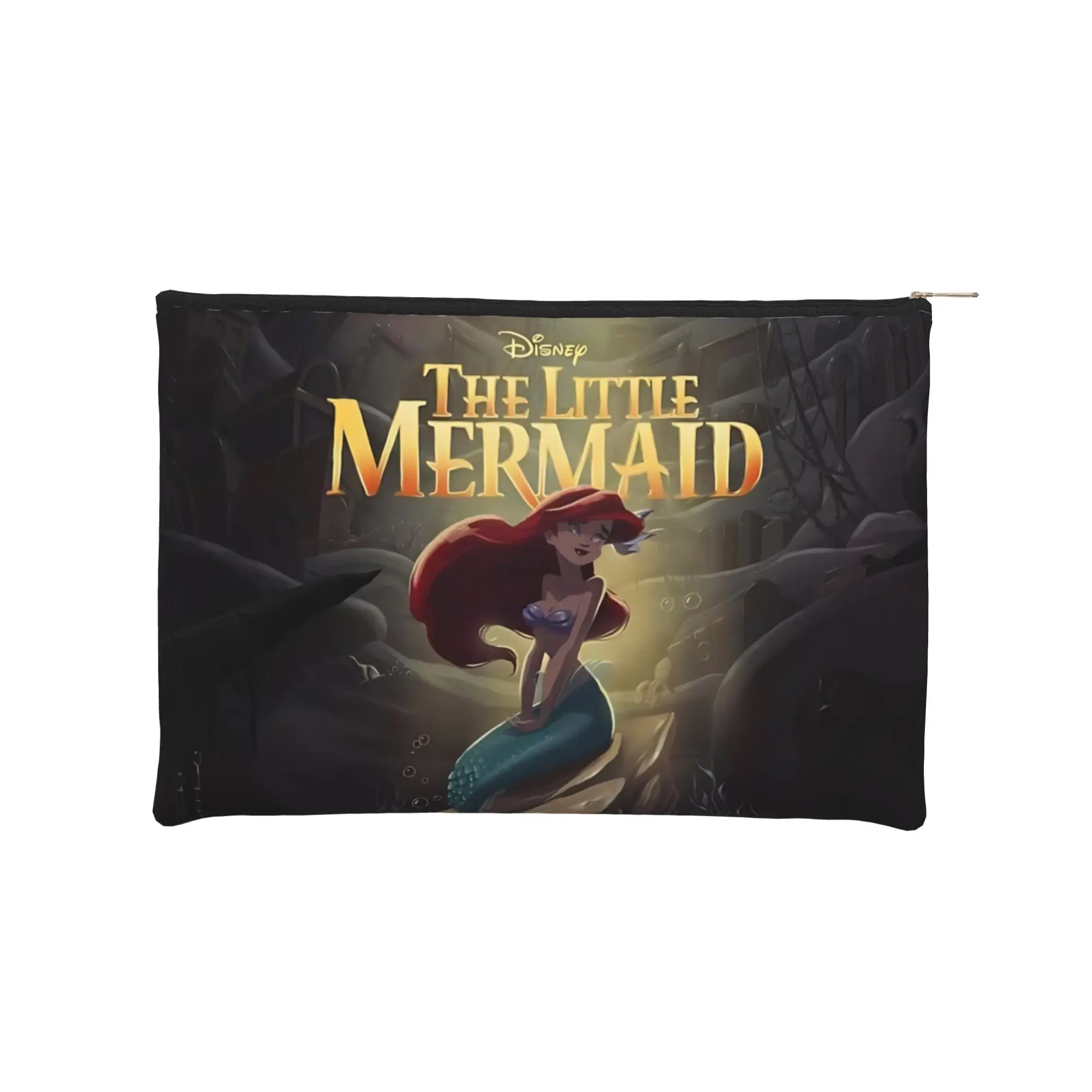 1pc cartoon Stylish Exquisite Cosmetic Bag Makeup Bag The Little Mermaid princess Toiletry Bag with Zipper Travel Essentials Bag