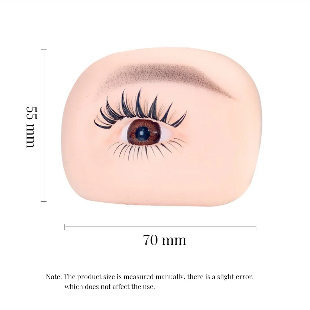 1Pair 5D Silicone Eyelash Eyebrow Makeup Practice Board Bionic Skin for Makeup Face Eyelash Practice Mannequin Training Supplies