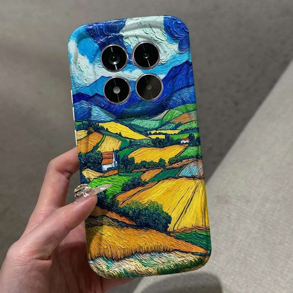 

Oil Painting Art Cool Pattern Phone Case For Xiaomi Mi Poco X7 X6 X5 X4 F6 F5 F4 M6 M4 C75 C65 X3 Pro 4G 5G Wave Oil White Soft