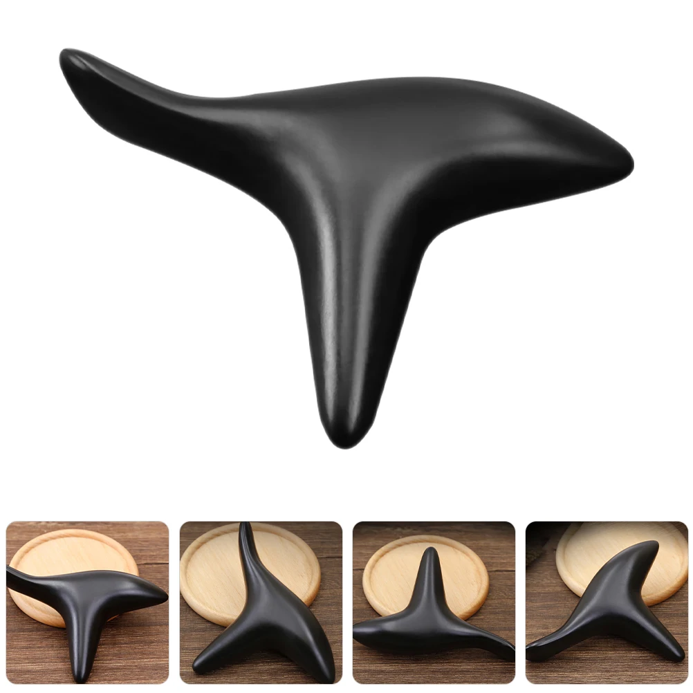 

Bian Stone Massage Cone Natural Black Large Triangular Tool Face Spatula Scraper Massager Ideal Salons