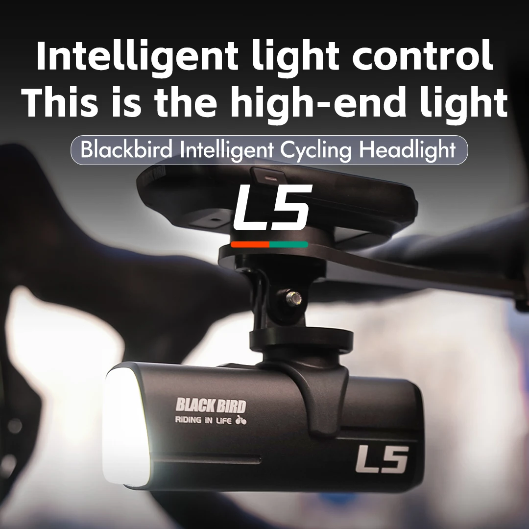 

BLACKBIRD Bicycle Smart Light Control Headlight L5 1800LM Intelligent Dimming Dual-beads Daylight Wireless Control