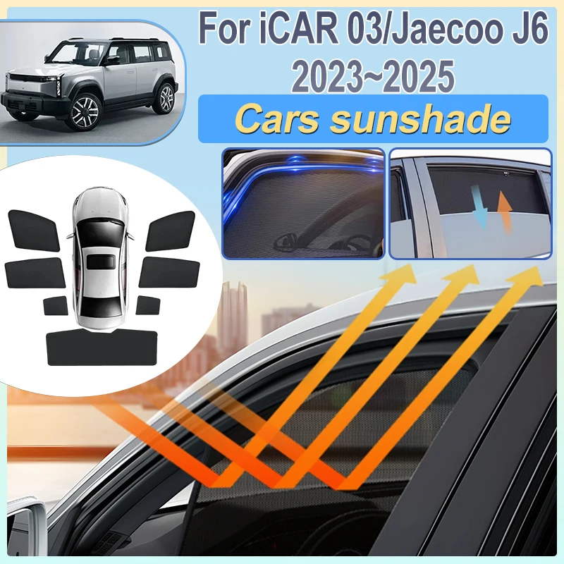

For ICAR 03 Jaecoo J6 2023 2024 2025 Car Window Sunshade Cover Privacy Sun Shield UV Protection Sun Visor Protection Accessories