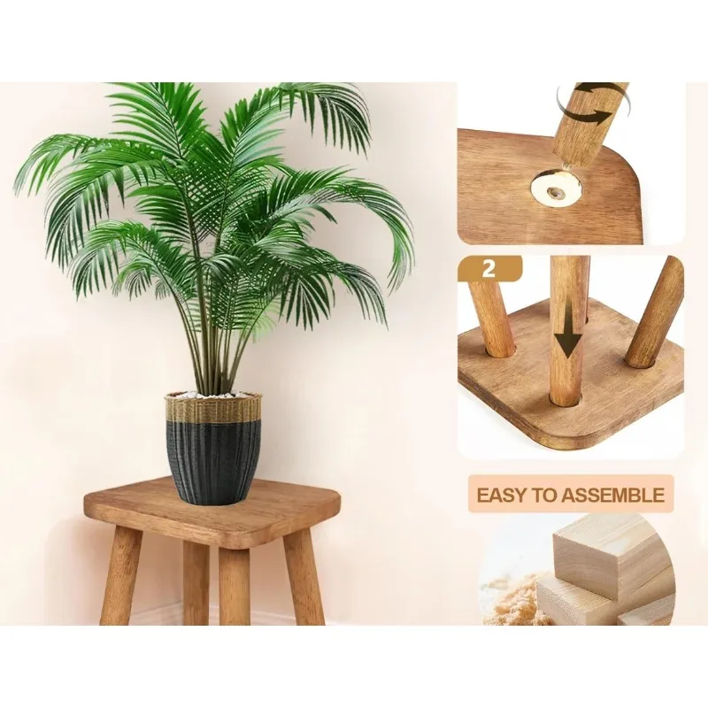 Multifunctional Solid Wood Stool Stackable Design Indoor Living Room Dining Seat Bench 24*24cm