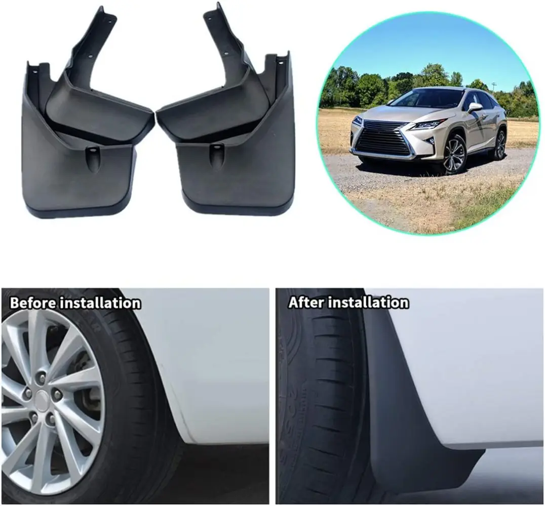 Car mud Flaps for LEXUS RX200T/450H 2016 2017 2018 Flaps Splash Guard Front and Rear mud Flaps 4pcs