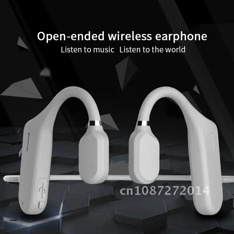 

Wireless Bluetooth 5.0 Bone Conduction Headphones Not In-ear Headset IPX6 Waterproof Lightweight Sport Earphones Ear Hook USB 0m