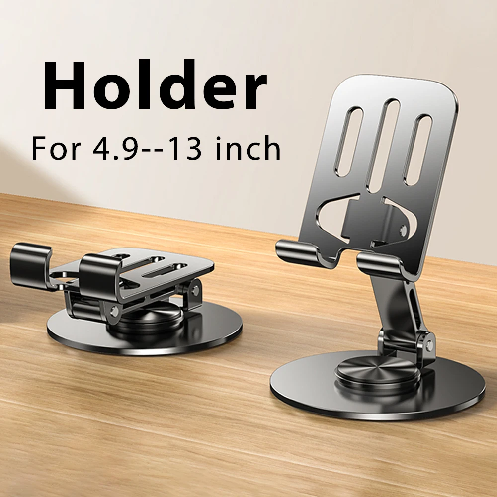 Metal Mobile Phone Tablet Holder 360 Rotation Foldable Portable Universal Support Lazy Desktop Live Stand Mount For Ipad Bracket